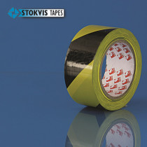 Markeringstape pvc 50mm geel/zwart (33mtr)  (1  rol)