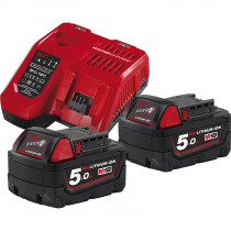 Milwaukee accupack M18NRG-502 (2x18V 5.0Ah accu+snellader)