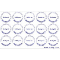 Keuringsstickers "geldig tot", diameter 20 mm, 15 stuks per vel