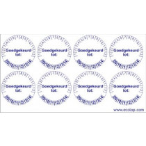 Keuringsstickers "Goedgekeurd tot"
