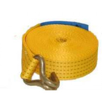 Spanband 50mm geel 7M+haken 5000 kg