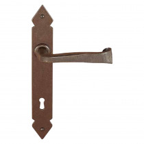 Utensil Legno deurkruk op schild 245x35mm blind, met veer
